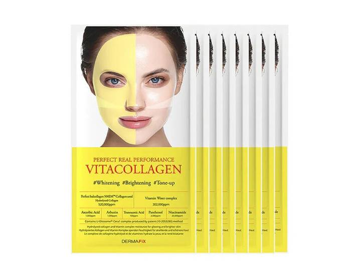 DERMAFIX Vitacollagen Masque éclaircissant au collagène - 8 x 23 g