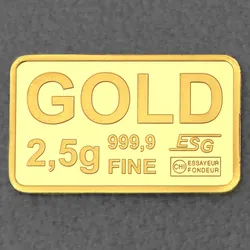 Goldbarren 2,5g Feingoldbarren (Querformat)