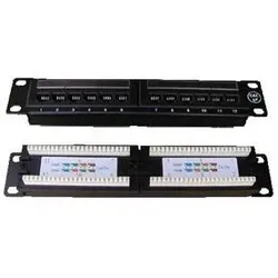 Datacom Patch panel 10â€oe UTP cat5e 12portÅ ̄, Server Zubehör, Schwarz