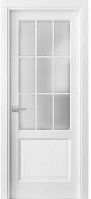 SARTODOORS Felicia 3309 White Wood Interior Swing Door with Frosted Glass