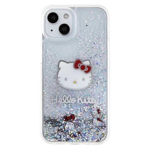 Hello Kitty HKHCP14SLIKHET iPhone 14 6.1" srebrny/silver hardcase Liquid Glitter Charms Kitty Head (Apple iPhone 13, Apple iPhone 14, Apple iPhone 15) (1696244904)
