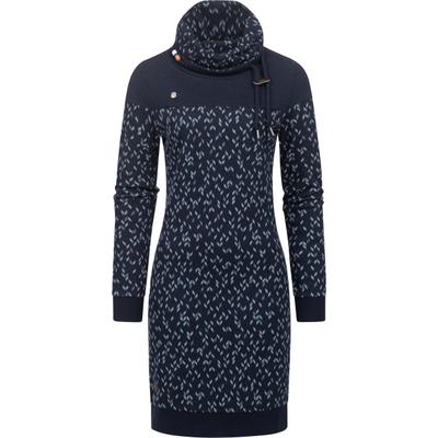 Sweatkleid RAGWEAR "Chloe Dress", Damen, Gr. S (36), Normalgrößen, Langarm, blau (dunkelblau), 70% Baumwolle, 30% Polyester, tailliert ca. Mitte Oberschenkel, hoch geschlossener Ausschnitt, Ärmel ohne Ärmelschlitz Rippstrickbündchen, Kleider...