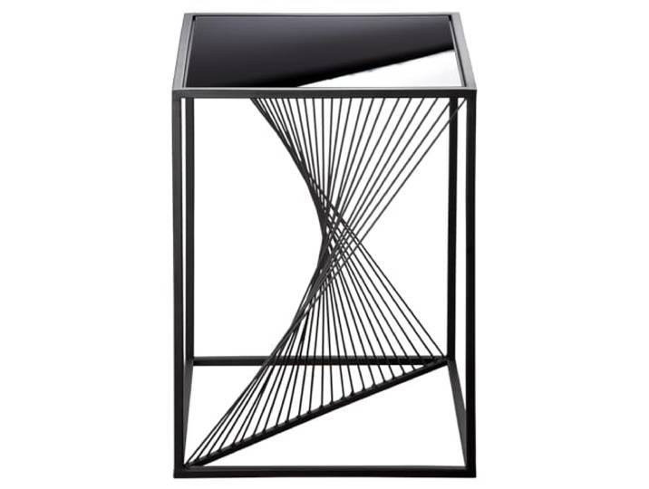 Casablanca Beistelltisch Ray - quadratisch - Glas und Metall - schwarz - Höhe 51cm x Breite 48cm - Couchtisch