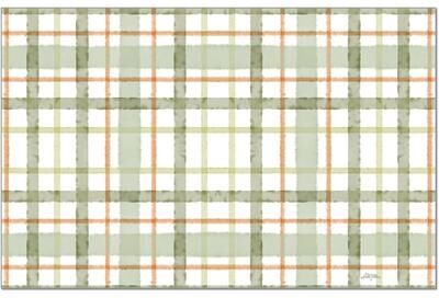 FirstDawn "Farmhouse Plaid 24 Sheet Reusable Premium Paper Stock Placemats in Resealable Storage Bag Made in The USA 17"" x 11"""