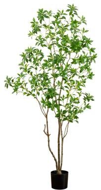 Nearly Natural 7' Artificial Minimalist Japanese Pieris Tree with Real Touch Leaves - Green