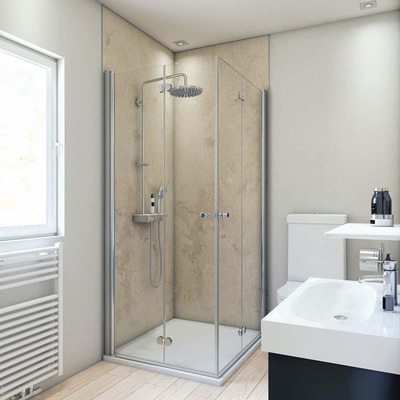 BREUER Duschrückwand Marmoroptik Sand 100 x 210 cm 9482509000202