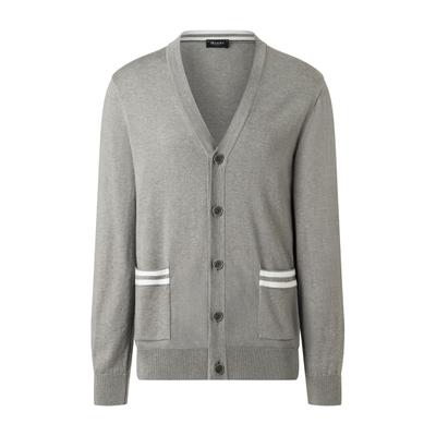 Cardigan MAERZ MUENCHEN "Maerz Muenchen 525901 Cardigan Herren Bekleidung", Herren, Gr. 48, grau, 50% Schurwolle, 50% Baumwolle, Strickjacken