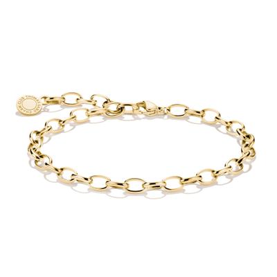 Charm-Armband THOMAS SABO "Charm Armband Goldfarben" Gr. 15, gold (gelbgoldfarben), Armbänder, Damen, 15, Edelstahl, Charm-Armband