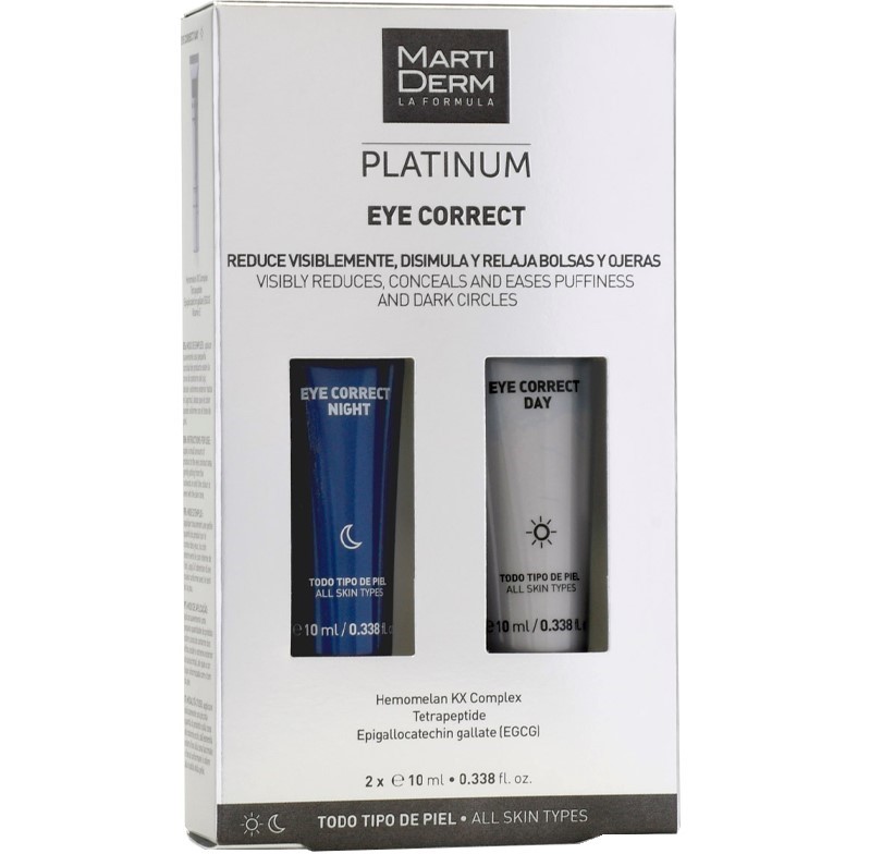 Martiderm Platinum Eye Correct for Dark Circles and Eye Bags Day and Night Care 2x10mL