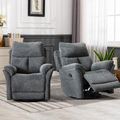 EBELLO Swivel Rocker Fabric Recliner Chair Manual Reclining Sofa Set of two