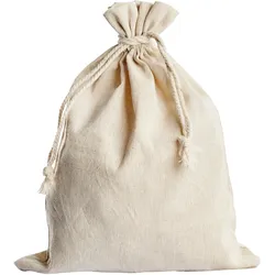 Säckchen à la Leinen, Schmalseite offen, naturfarben, 1 Stück, 260 x 350 mm, Leinen, Baumwolle, Polyester