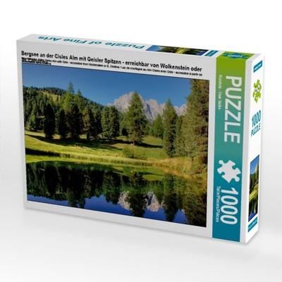 CALVENDO Puzzle Bergsee an der Cisles Alm mit Geisler Spitzen - erreichbar von Wolkenstein oder St. Christina | 1000 Teile Lege-Größe 64x48cm