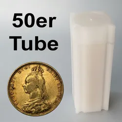 Goldmünze 50 x 1 Sovereign "Victoria" verschiedene Jahrgänge Krone Tube (Großbritannien)