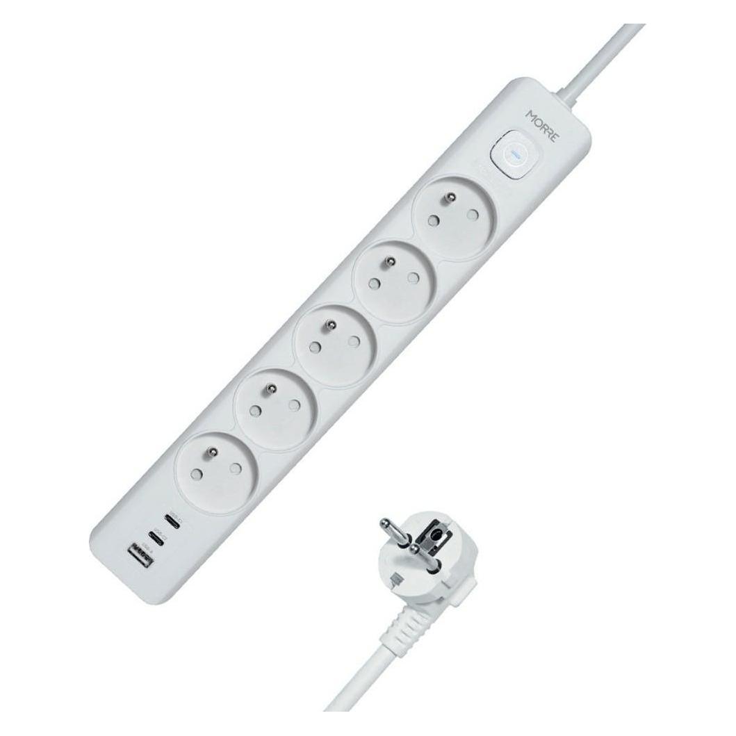 Tiross 5G Netzwerk-Verlängerung 1,5m 2xUSB-C weiss MORRE M407 (5x, USB-A, USB-C, 1.50 m) (OTHER)