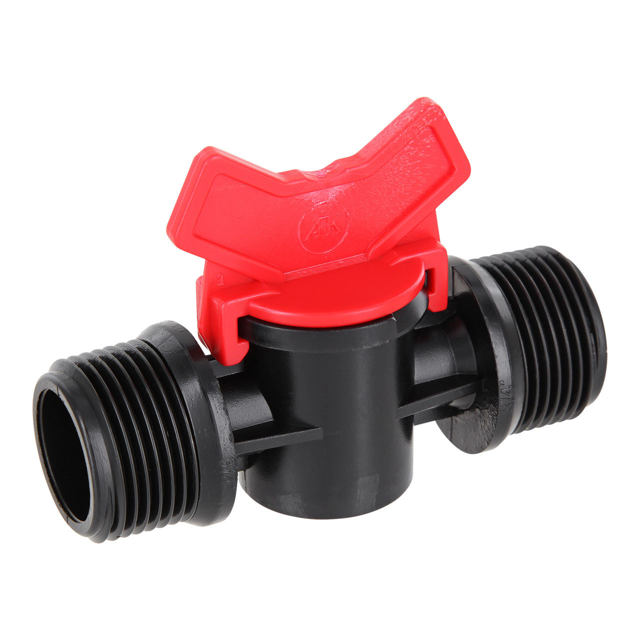 REKUBIK Kunststoff Mini Klappenhahn 2x Außengewinde 1" AG x 1" AG 3156/0303