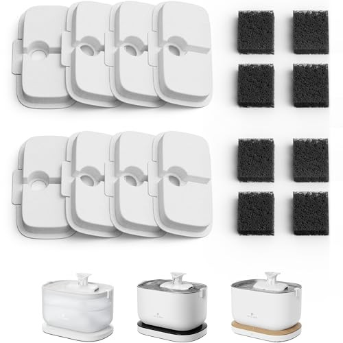 PETLIBRO Vervangende filters voor Dockstream kattenfontein, 8 stuks, wit