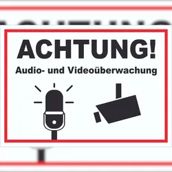 HB-Druck Achtung Audio- und Videoüberwachung Schild A5 (148x210mm)