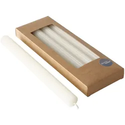 Boltze Stabkerze Classic 4er, 24 cm, Ø 2,3 cm, Weiß