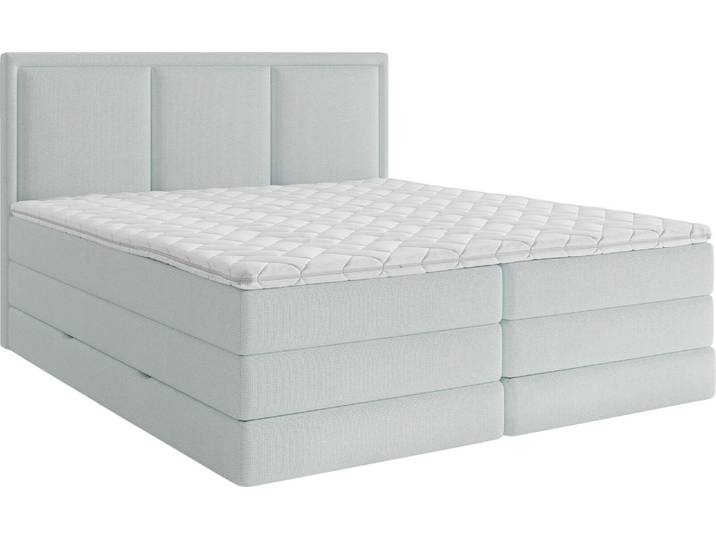XORA Boxspringbett SWING, Hellblau, Stoff