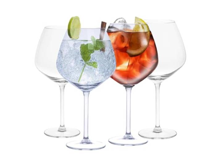 alpina Gin Tonic Glazen Set 4 Stuks – Grote Gin Glazen – Gin Tonic Geschenkset voor de Liefhebber – Transparant Glas - Gin Glas 730 ml