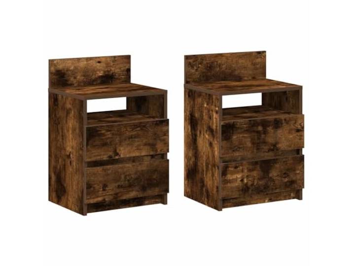 LMTYOENFG Nachttische 2er Set mit Schubladen 40x33x60 cm Räuchereiche Praktische Beistelltische fürs Schlafzimmer mit offenem Fach, robuster Standfestigkeit und pflegeleichten Oberflächen.