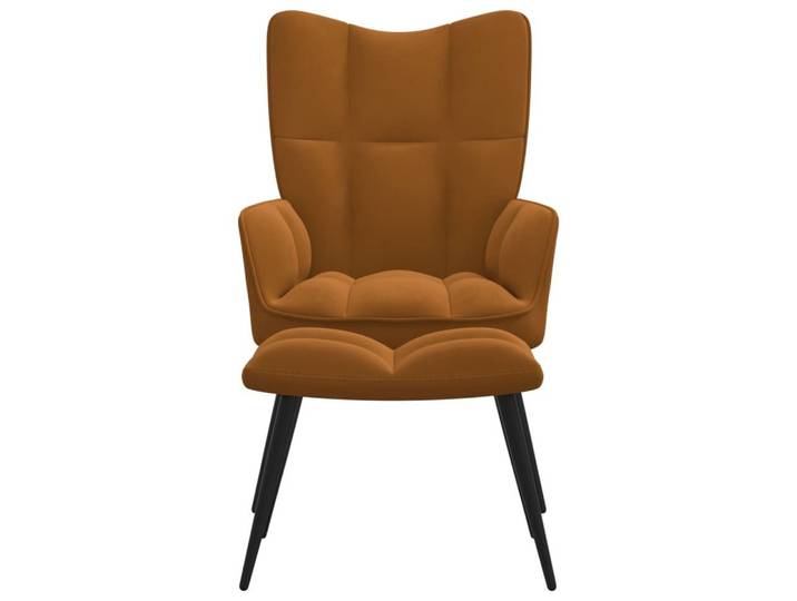 vidaXL Relaxsessel, Sessel mit Hocker Braun Samt