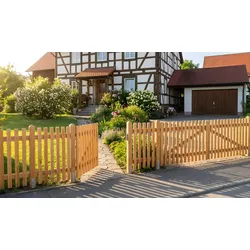 Natura Zaunfelder Tür 100 x 80 cm – Gartentür aus Sibirischer Lärche, naturbelassen – Zauntür - Holztür für stilvollen Gartenschutz