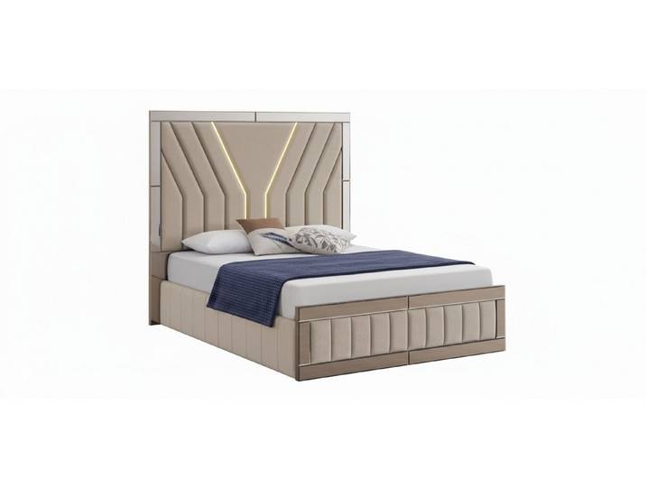 Xlmoebel Polsterbett Beige Polsterbett im modernen Design für erholsamen Schlaf (Polsterbett Beige), Made in Europa