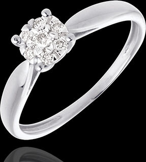 Edenly Zarter Ring in WeiÃŸgold DiamantsphÃ¤re - 7 Diamanten