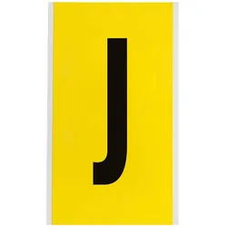 Brady, Etiketten, 3470-J, B-499, Nylongewebe, Buchstabe J, Schwarz auf Gelb, 127 x 228mm, Schrifthöhe 152mm(25