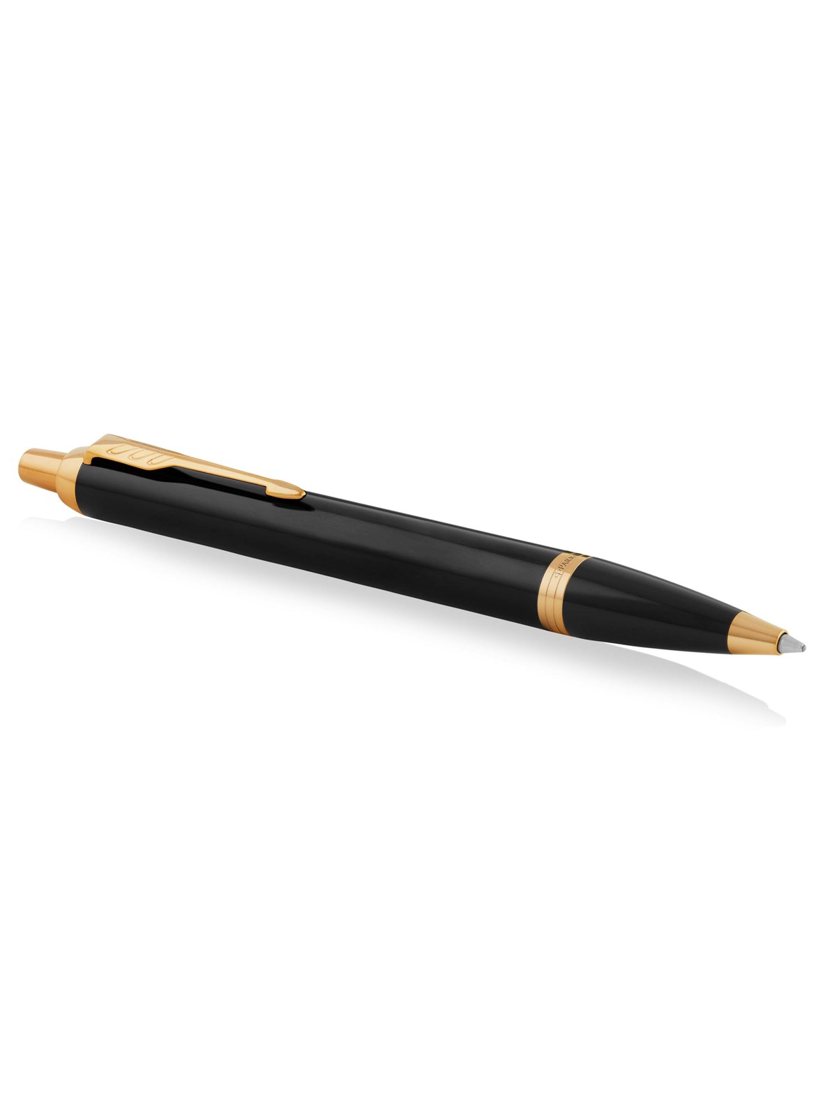 Parker IM Kugelschreiber | Schwarze Lackierung mit Goldzierteileny | Mittlere Spitze | Blau | Geschenkbox