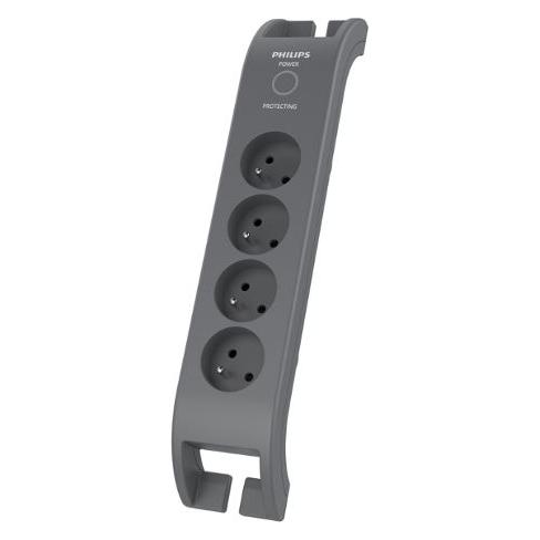 Philips Zuleitung gegen Überspannung 4 Steckdosen 2 m grau (SPN3140A/60) (4x, CEE 7/5, 2 m) (SPN3140A/60)