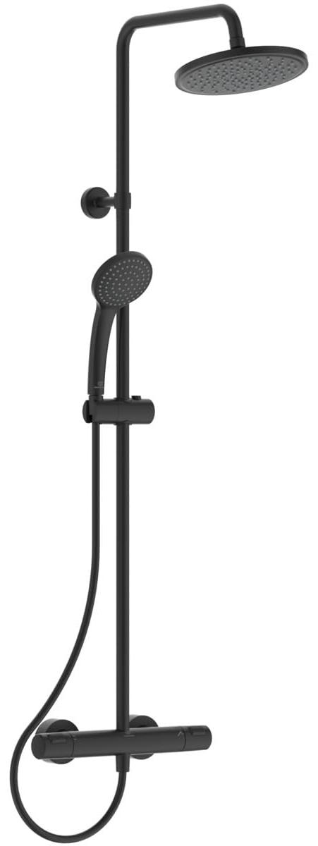Duschsystem Ceratherm T25 mit Thermostat, matt schwarz, 120 cm