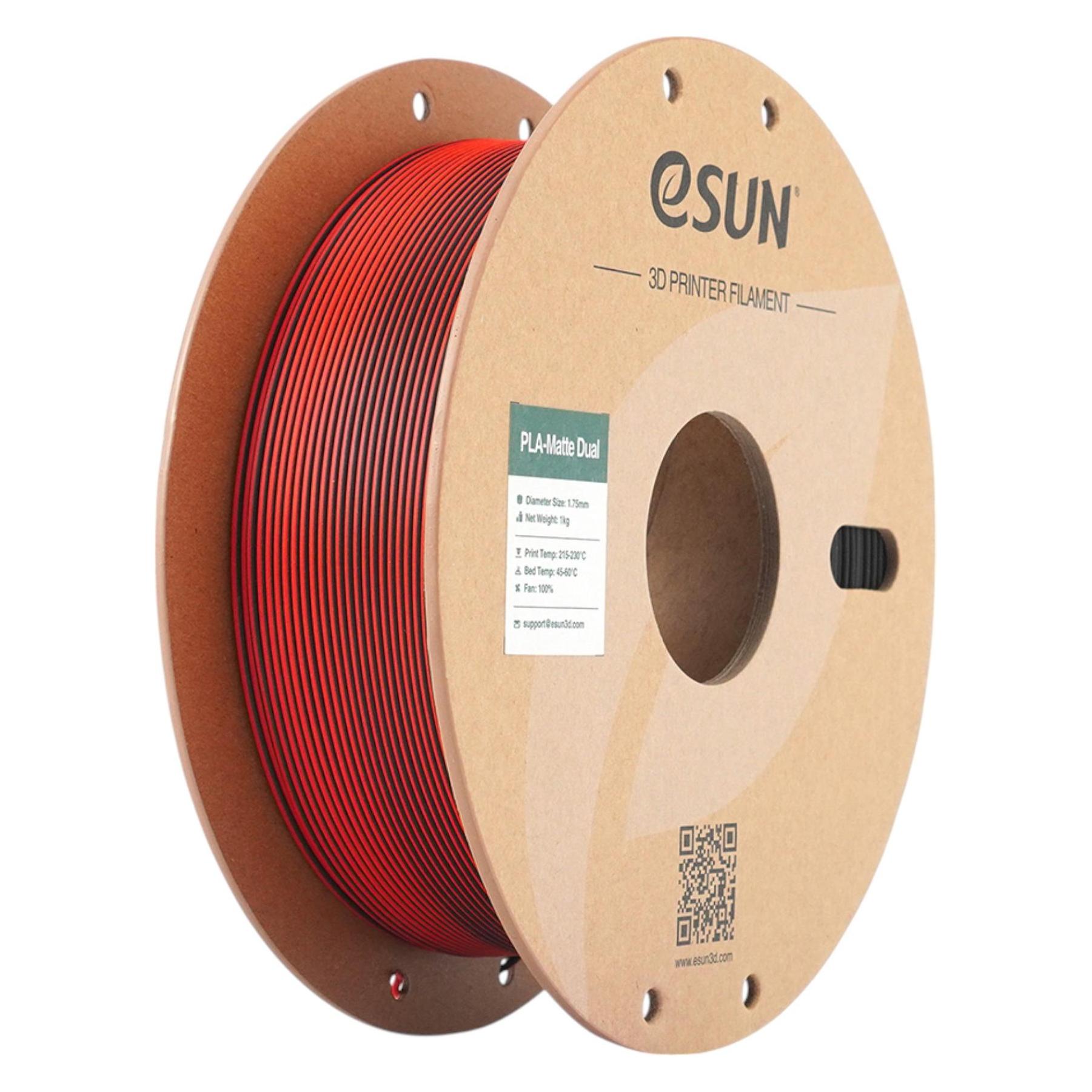eSUN PLA MATTE DUAL 1,75mm RED BLACK 1kg (PLA, 1000 g, 1.75 mm) (PLA-MTD175B-BR1P1)