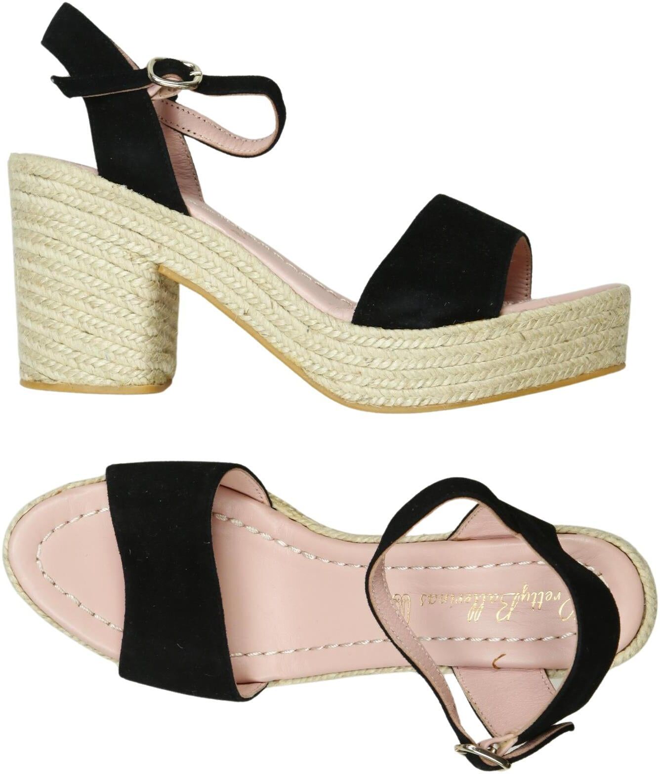 Pretty Ballerinas Damen Sandalen, Schwarz, Gr. EU 39, Leder - Second Hand