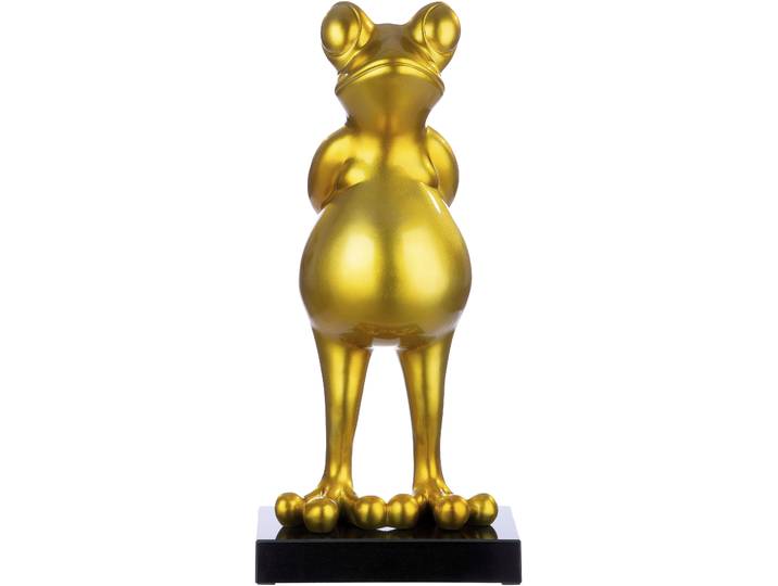 Tierfigur CASABLANCA BY GILDE Skulptur Frosch gold , gold (goldfarben), B:32cm H:68cm T:30cm, Kunstharz, Dekofiguren, Tierfigur