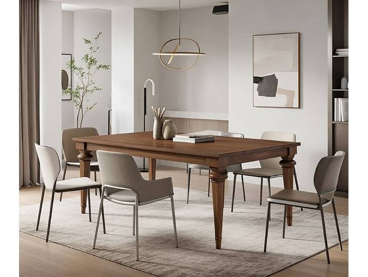 Table 182 x 76 x 90cm Sans rallonge Marron/Pin couleur miel