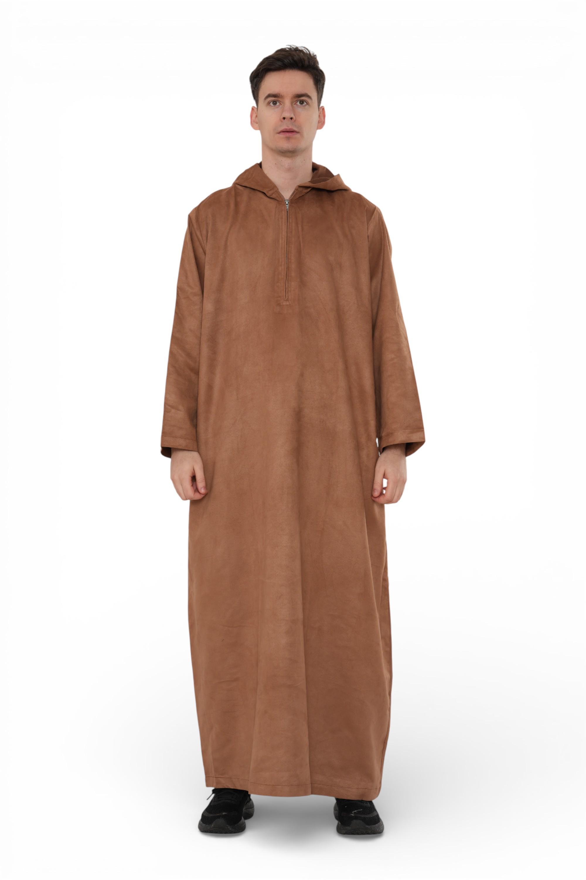 Herren Kapuzen Eid Kamelbraun Marokkanische Jubba Robe Ramadan Eid Thobe – HM12
