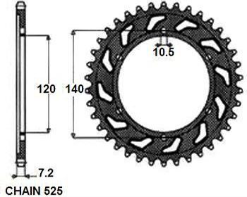 SUNSTAR 1-4523-46 Chain Sprocket