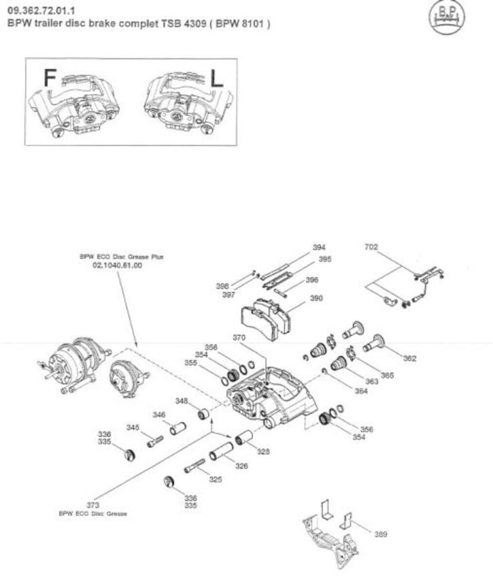Pièces de fixation du ressort BPW 02.5404.10.04