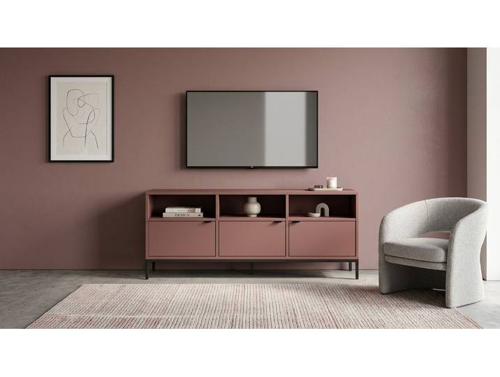 Rostrotes TV-Sideboard Premium Dekore Rostrot