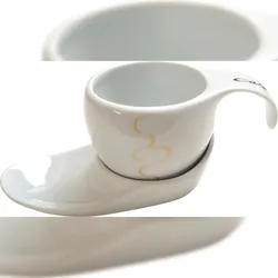 Luigi Colani Espressotasse Vision 2tlg Loop gold/white