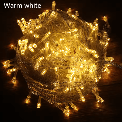 Inspire Curations Outdoor LED Christmas String Lights With EU US Plug warm White 10m 100led Us 110v
