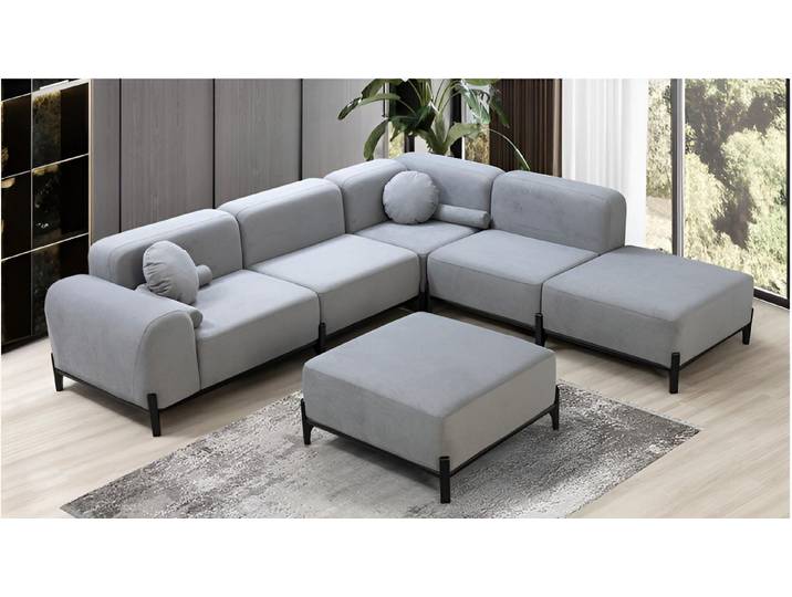 JVmoebel Ecksofa Graues Designer Polstersofa in L-Form für modernes Wohnen, 1 Teile