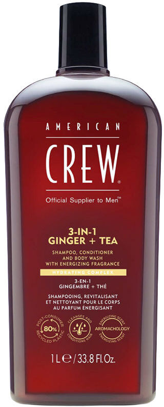 American Crew Shampoing 3 en 1 Gingembre + Thé 1000 ml