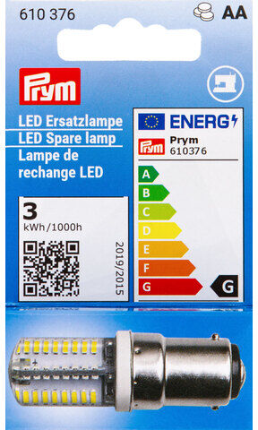 Prym LED Ersatzlampe für Nähmaschine, mit Bajonettfassung B15d