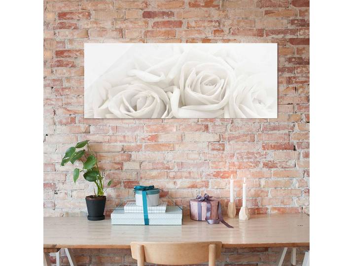 Glasbild Wedding Roses Glasart: Sicherheitsglas Material: Glas Motiv: Blumen Muster: mit Motiv Weiß 125 x 50cm