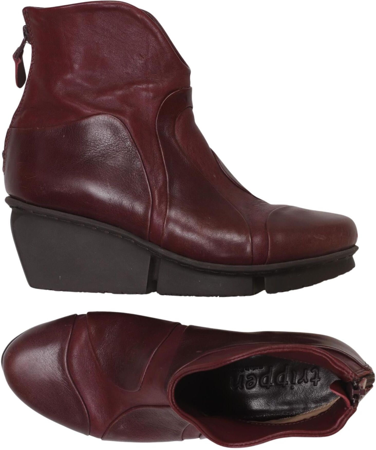 trippen Damen Stiefelette, Bordeaux, Gr. EU 37, kein / Etikett - Second Hand