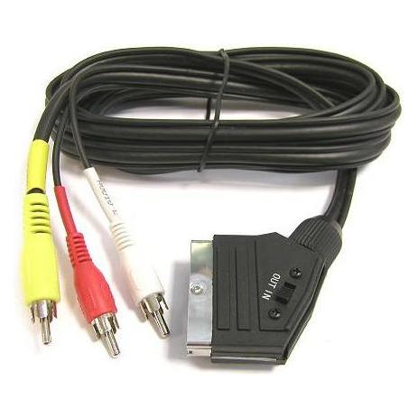 PremiumCord SCART - 3xCINCH in/out pÅepínaÄ (1.50 m, Cinch Kabel) (KJSSC-2)