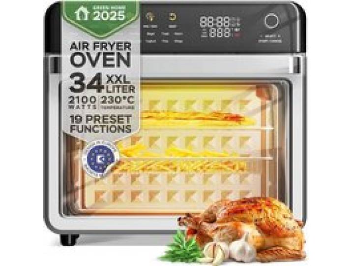 TurboTronic AirChef Pro Four à air chaud 19 en 1 34 L 2100 W Acier inoxydable Déshydratation 40-230 °C